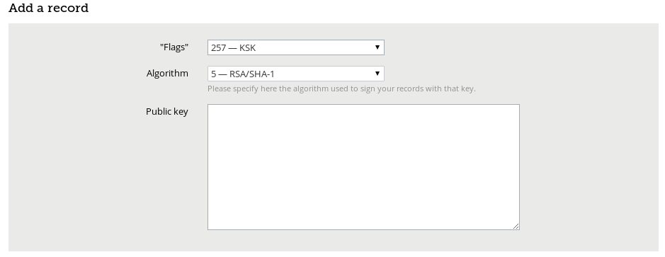 Gandi DNSSEC Interface